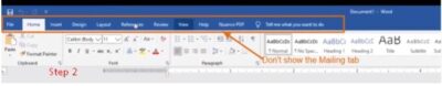 Mailing tab in your word document